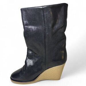 Isabel Murant Women's Totam Leather Wedge Boots Black Size EU 37 NEW